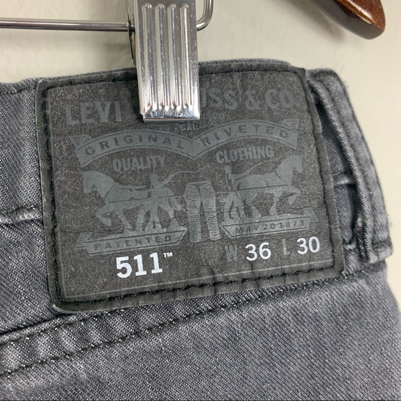 Levi's 511 Gray Jeans Size 36 x 30 - Picture 3 of 5